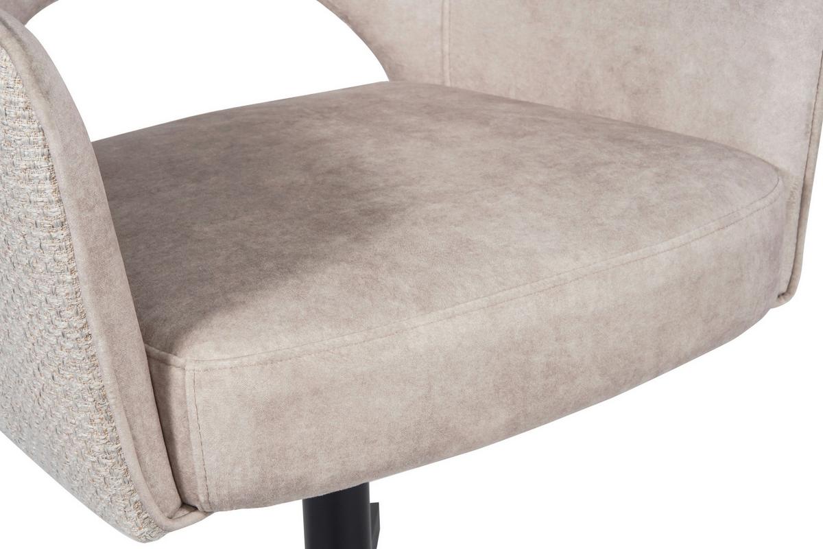 STOLIČKA S PODRÚČKAMI VALLETTA - čierna/krémová, Konventionell, kov/textil (64/85/61cm) - Best Price
