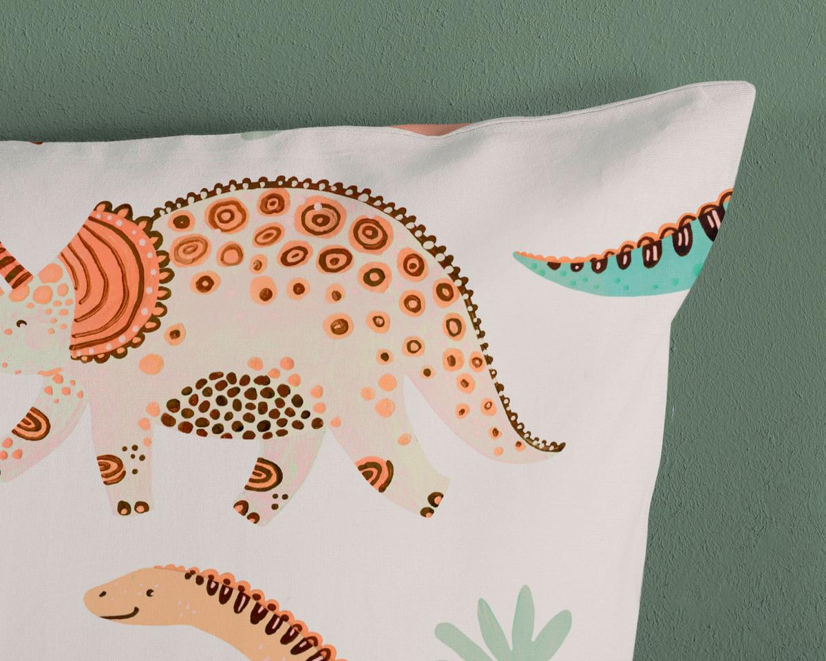 Kinderbettwäsche Dino Multicolor 140x200 cm - Multicolor, Trend, Textil (140/200cm)