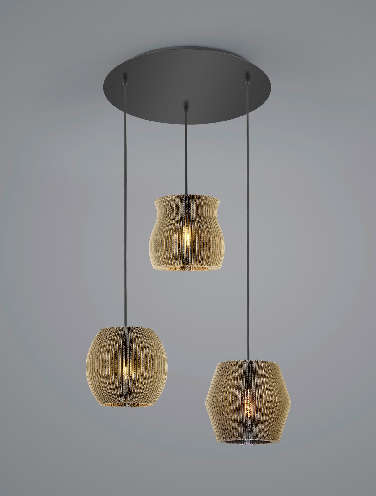 Hängeleuchte 20603/3-20 - Naturfarben, Design, Karton (45/150cm) - Hell