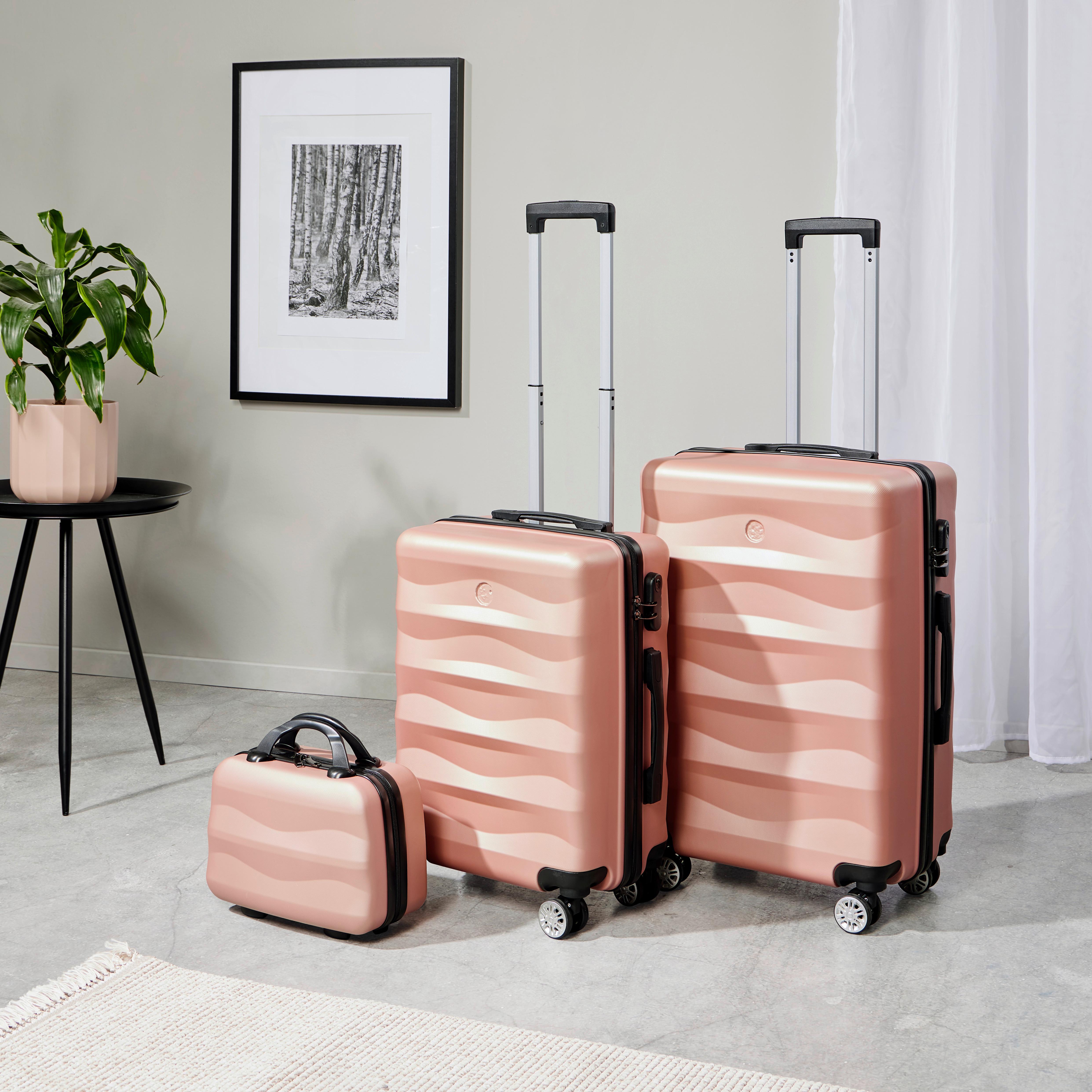 Reisekofferset Modena - Roségold, Basics, Kunststoff/Textil - Luca Bessoni