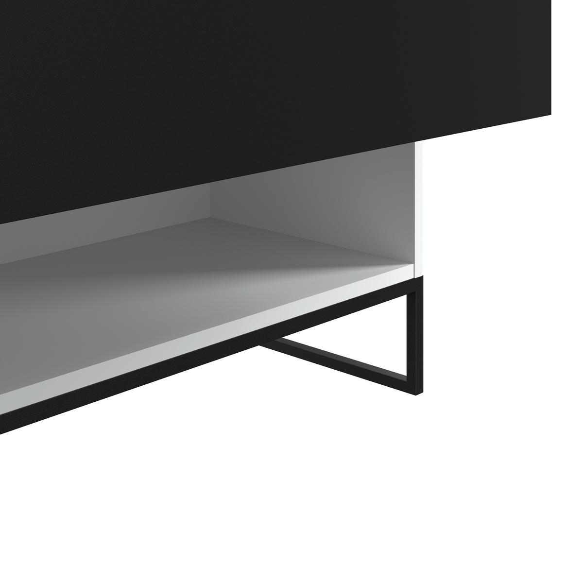 Lowboard Unit In Anthrazit/Weißmit 1 Lade - Anthrazit/Anthrazit Hochglanz, MODERN, Holzwerkstoff (91/61/42cm) - Ondega