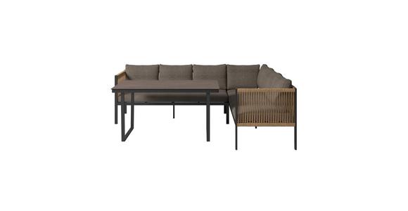 Loungegarnitur Berlin - Anthrazit/Braun, MODERN, Glas/Kunststoff (195/170cm) - Beldano