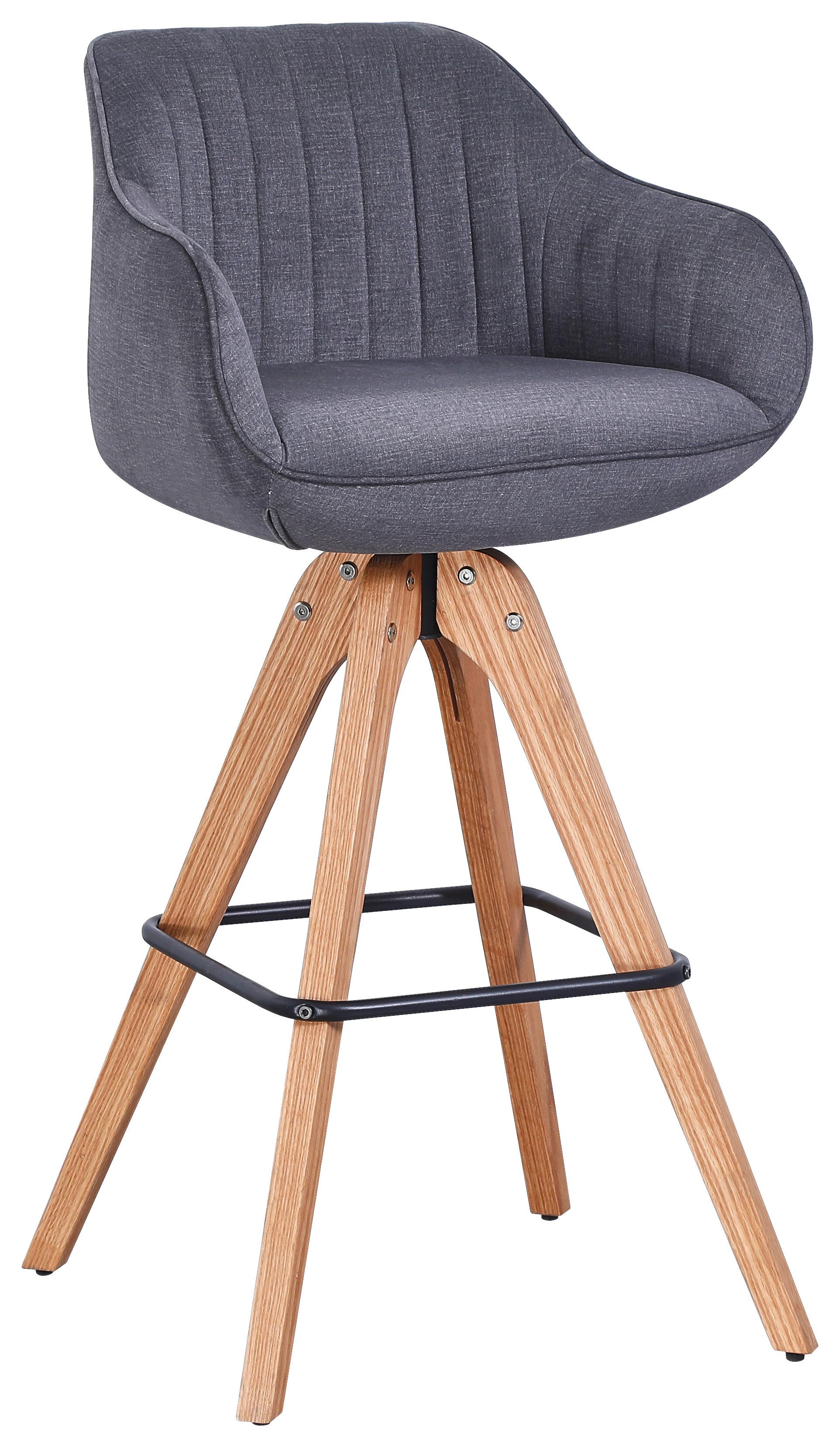 BAROVÁ STOLIČKA RELAX - sivá/farba duba, Design, drevo/textil (56/100,5/56cm) - Zandiara