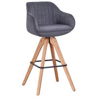 BAROVÁ STOLIČKA RELAX - sivá/farba duba, Design, drevo/textil (56/100,5/56cm) - Zandiara