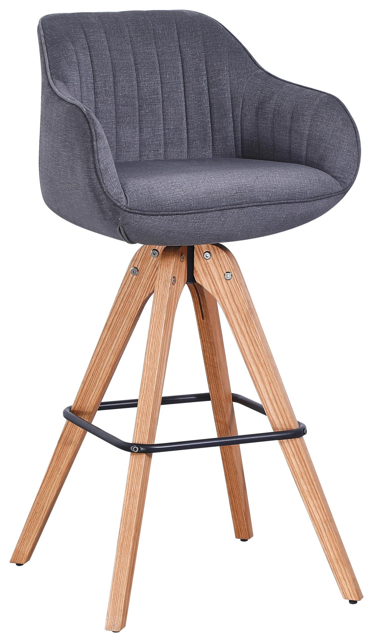 BAROVÁ STOLIČKA RELAX - sivá/farba duba, Design, drevo/textil (56/100,5/56cm) - Zandiara