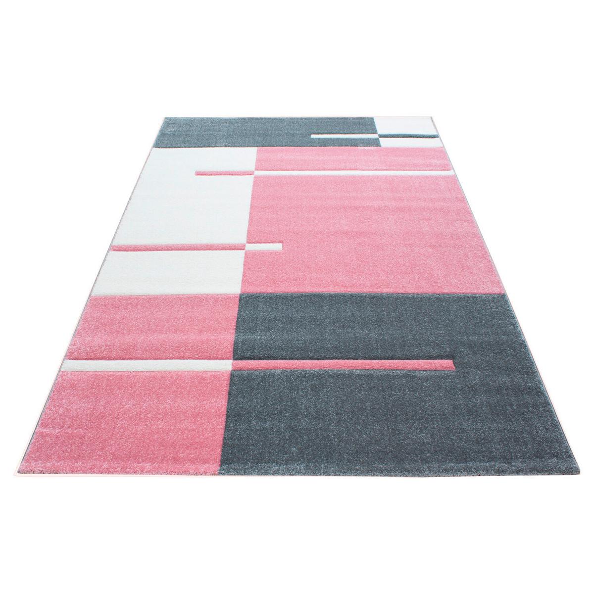 Flachwebteppich Hawaii - Pink, Design, Textil (280/370cm) - Novel