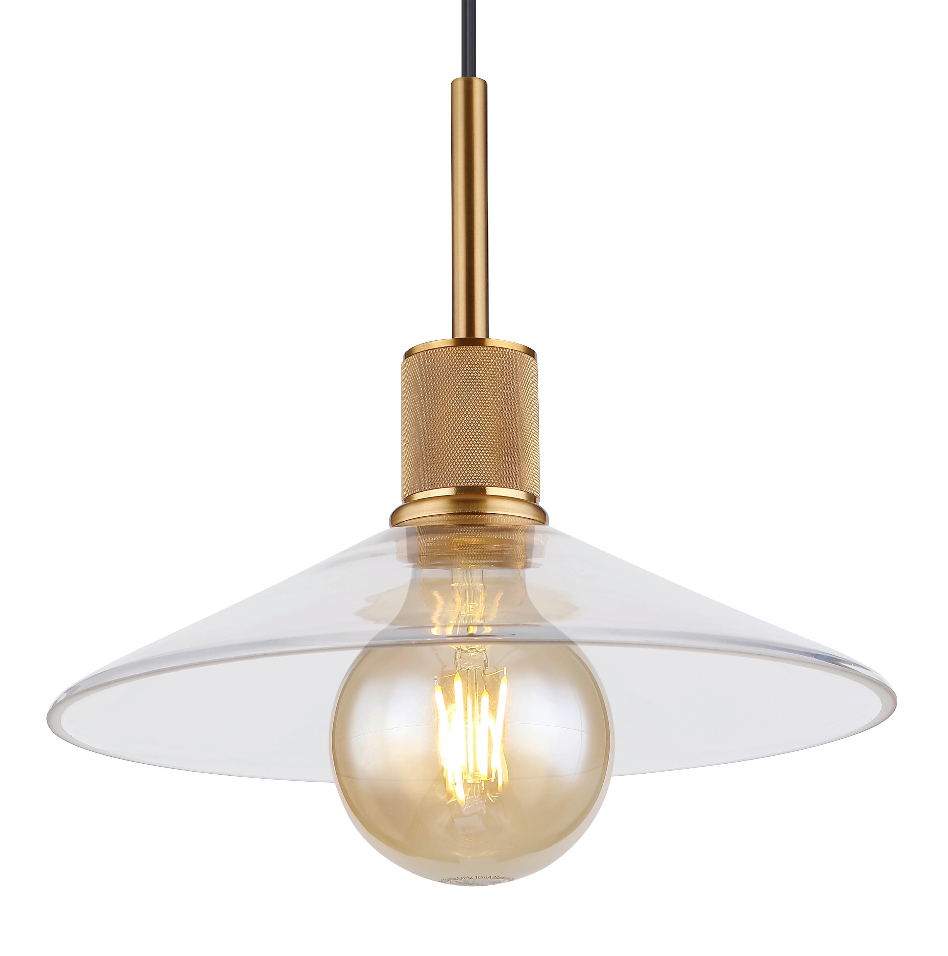 Függőlámpa 15461h - fekete/sárgaréz, Design, Üveg/fém (28/120cm) - Globo
