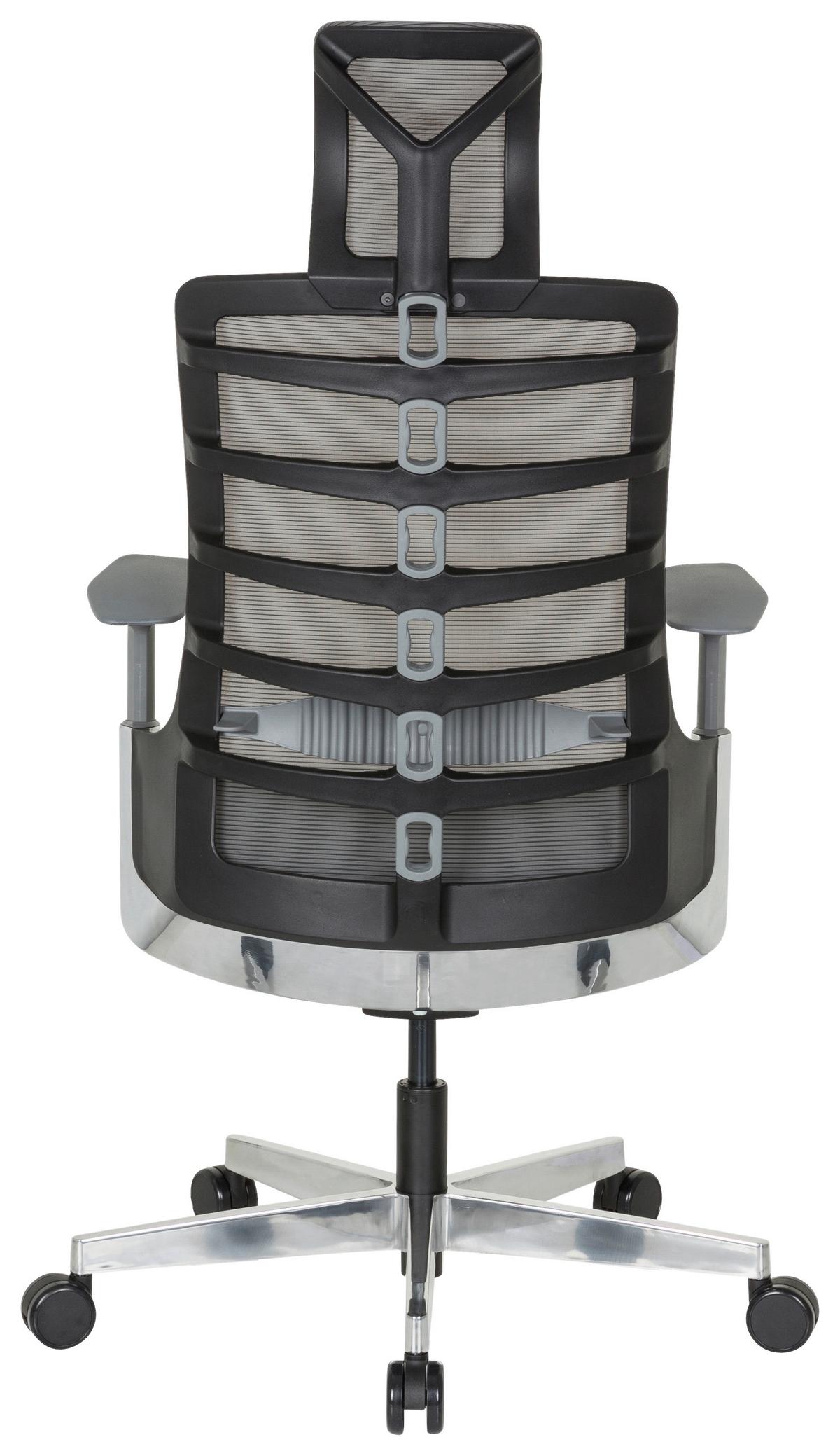 Drehstuhl Skarif Grau/Schwarz - Alufarben/Schwarz, MODERN, Kunststoff/Textil (64/128/62cm) - MID.YOU