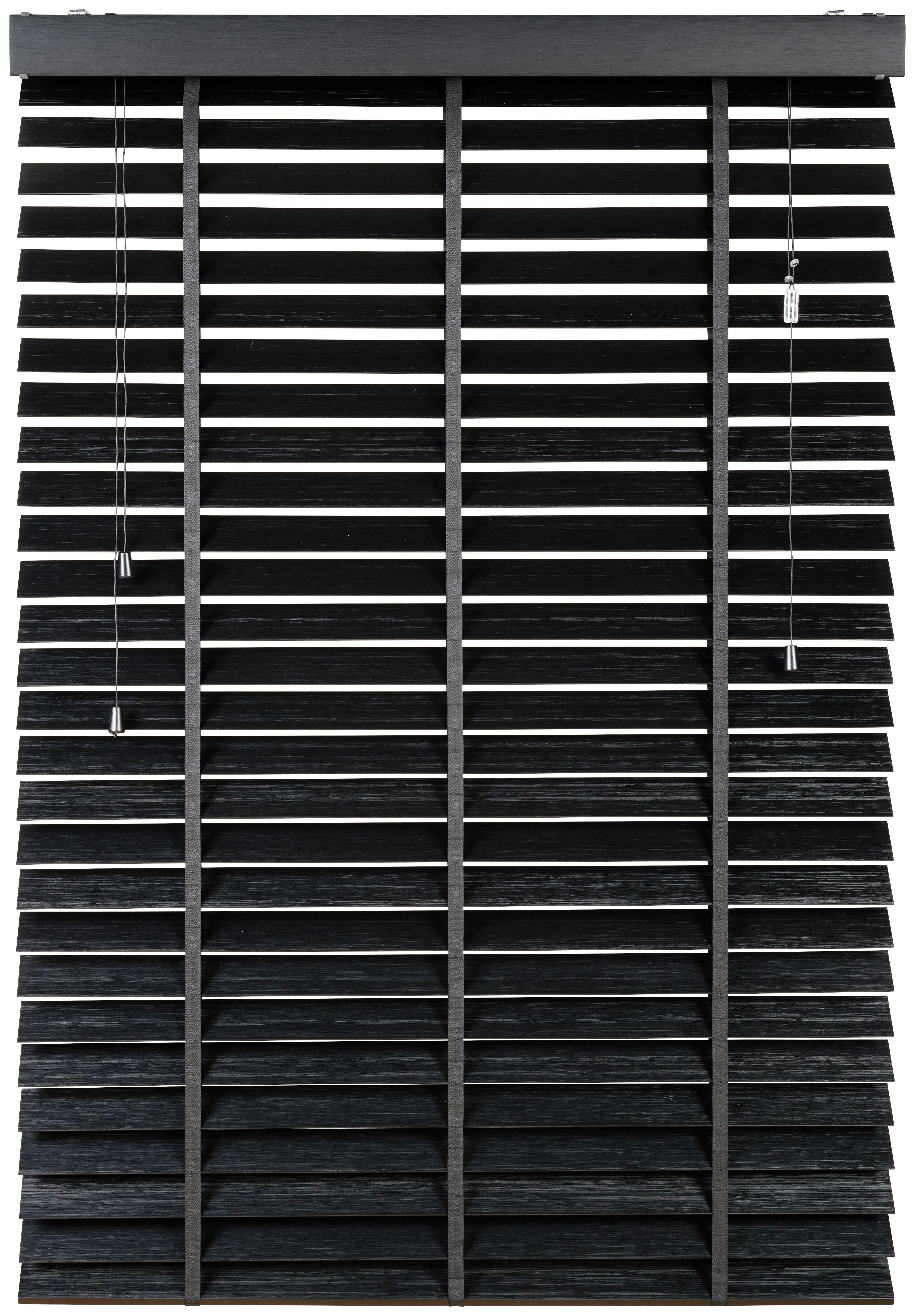 Jalousie Venetian 90x240 cm mit Schnurzug - Schwarz, Natur, Holz (90/240cm)