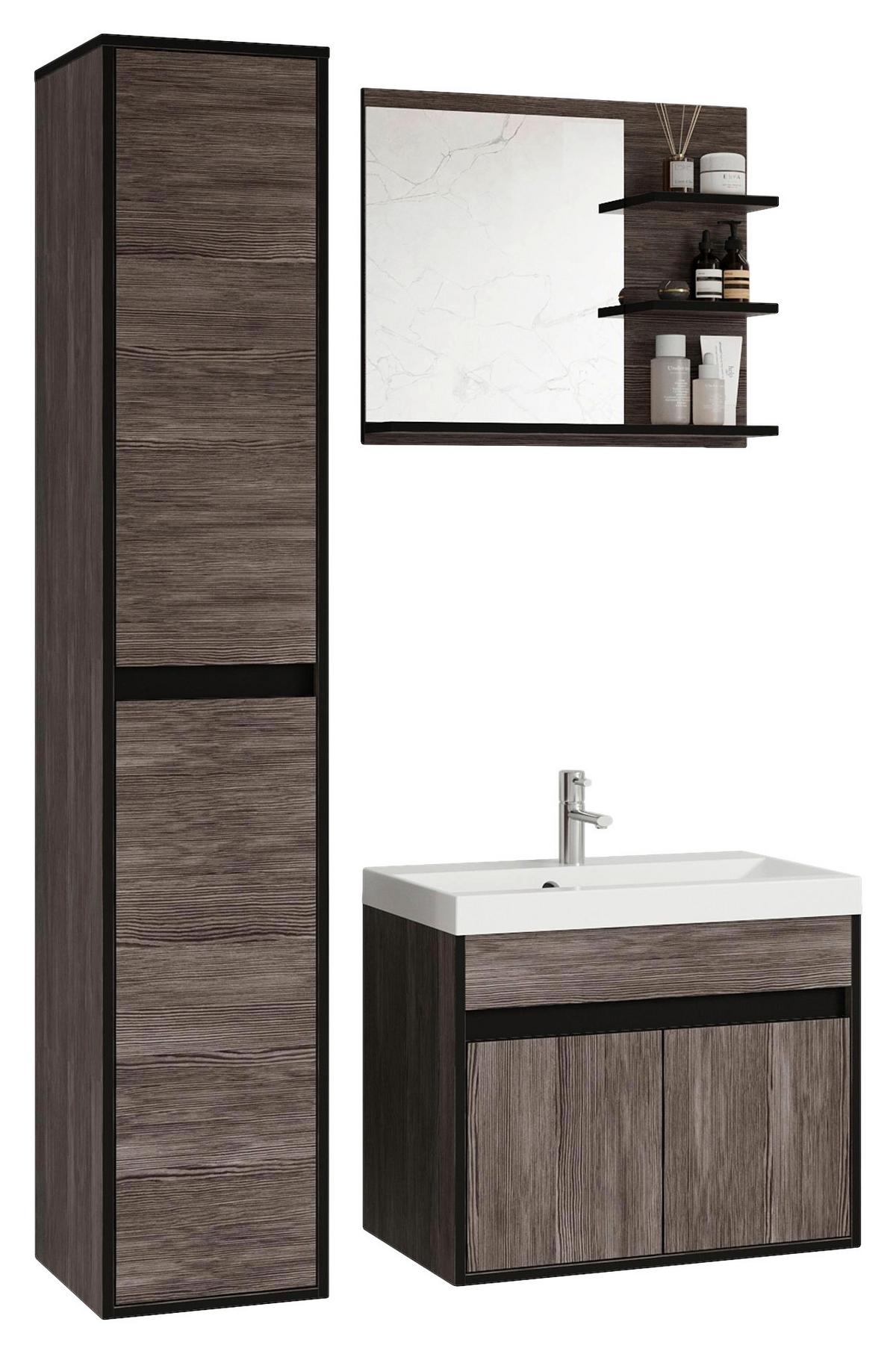 Kúpeľňa 4-dielna CYPRUS dekor dub Bodega - biela/farba duba, Lifestyle, kompozitné drevo/keramika (90,2cm) - P & B