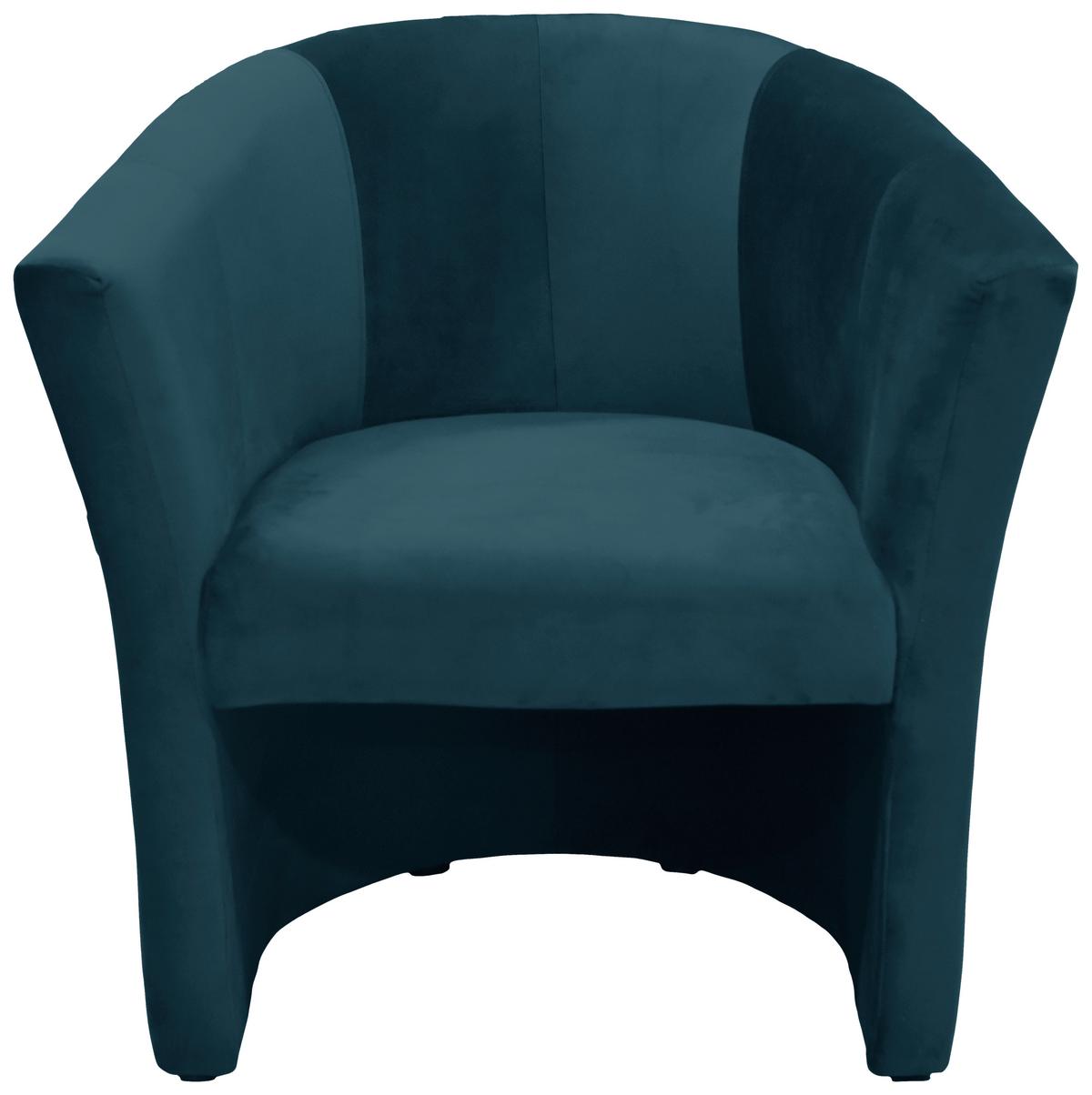 Relaxsessel mit Armlehnen Jazz Velours Blau - Blau/Schwarz, Design, Textil (75/76/65cm) - MID.YOU