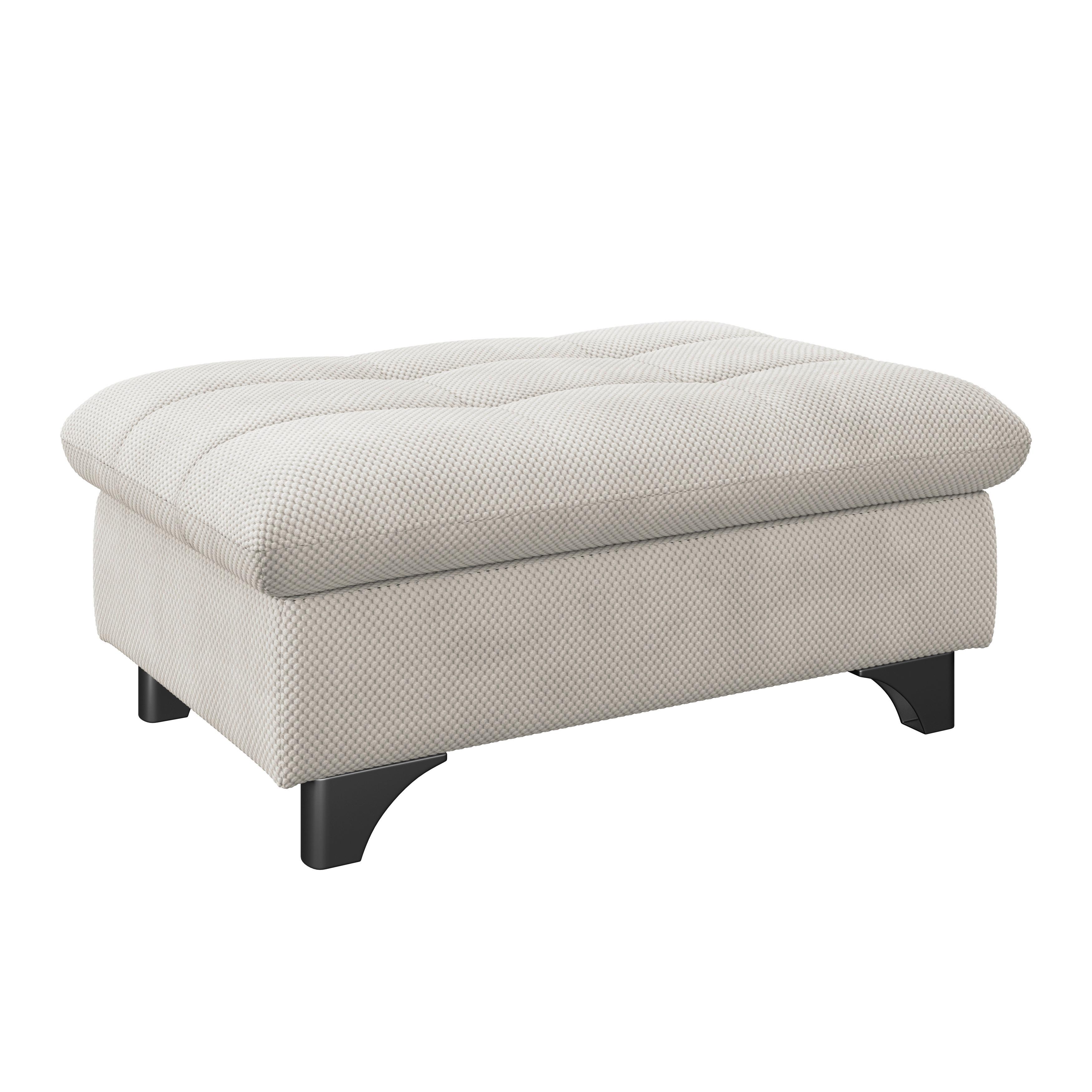 Hocker Gemini Cremefarben, B: 108cm - Chromfarben/Creme, KONVENTIONELL, Textil (108/46/108cm)