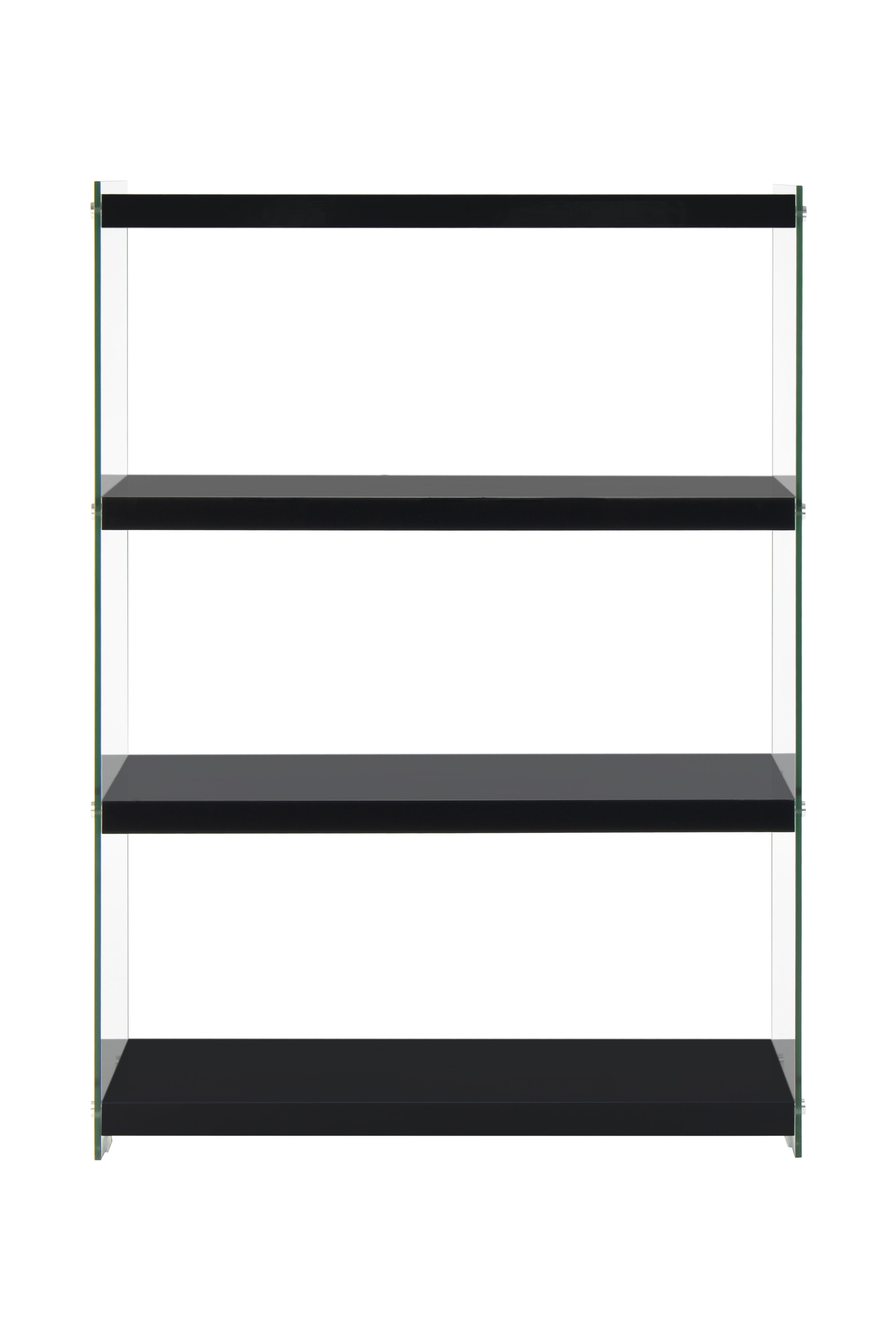 Regal Elementary B: 29,5 cm Schwarz/Glas
