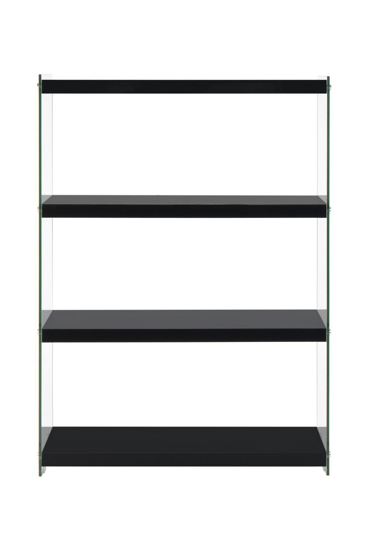 Regal Elementary B: 83 Cm Schwarz/glas Transparent - Schwarz, MODERN, Glas/Holzwerkstoff (83/113/29.5cm) - Kayoom