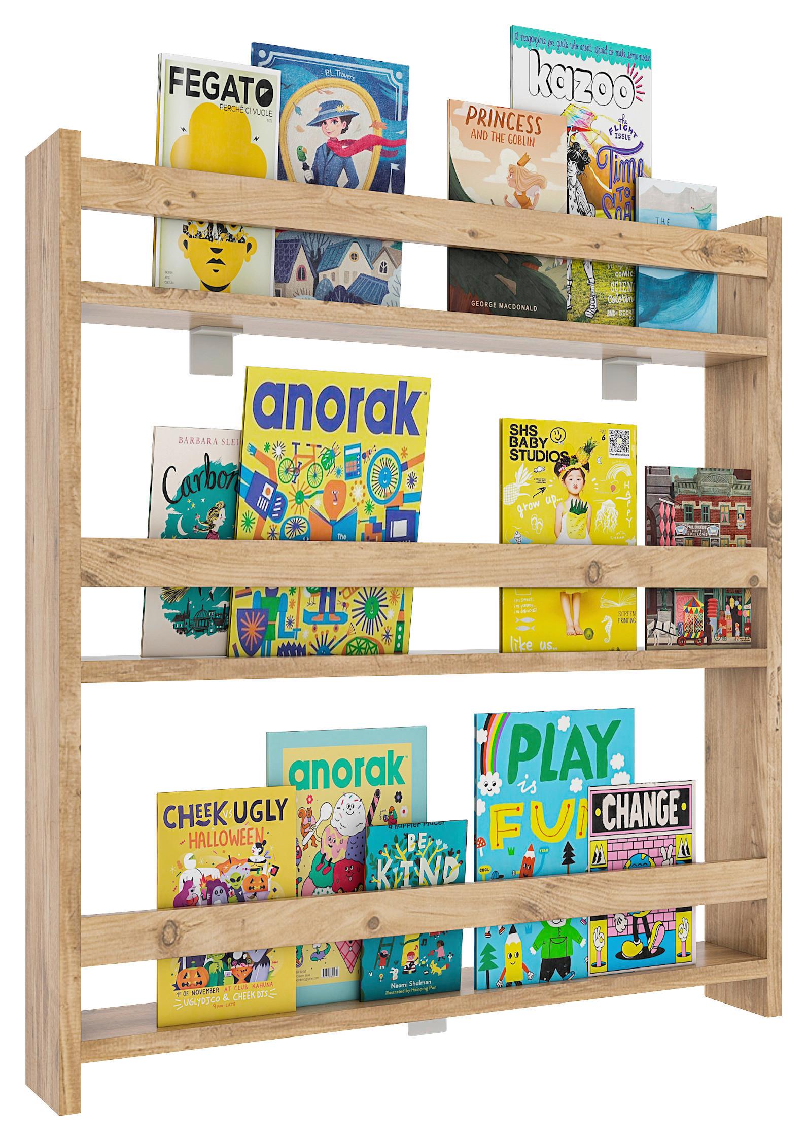 Hängeregal Kidos B: 70 cm Honigeiche Dekor 3 Fächer - Honigeiche, MODERN, Holzwerkstoff (70/80/10cm) - MID.YOU