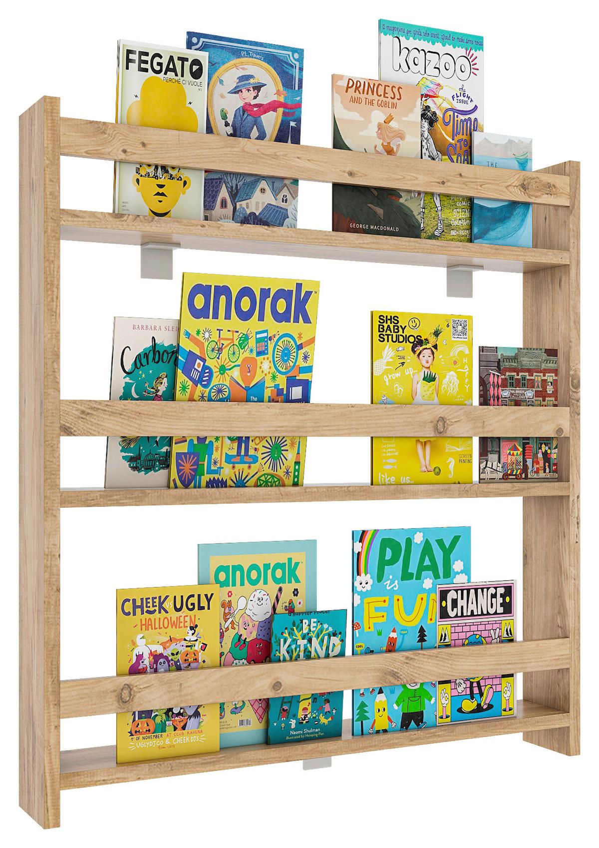 Hängeregal Kidos B: 70 Cm Honigeiche Dekor 3 Fächer - Honigeiche, MODERN, Holzwerkstoff (70/80/10cm) - MID.YOU