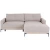 Ecksofa Bergamo - Beige/Schwarz, MODERN, Textil (238/162cm) - Ondega