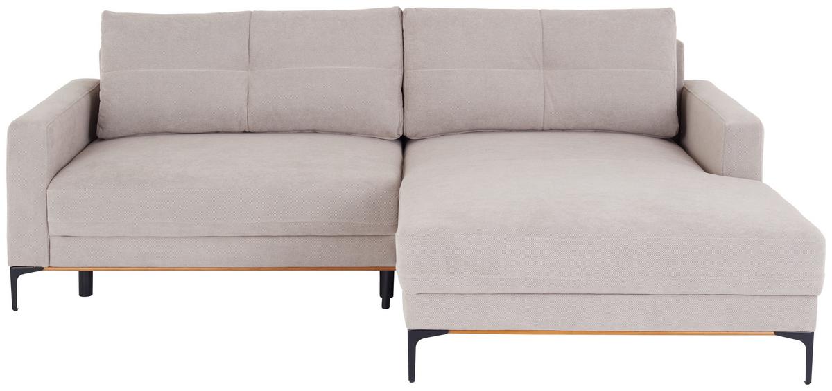 Ecksofa Bergamo - Beige/Schwarz, MODERN, Textil (238/162cm) - Ondega
