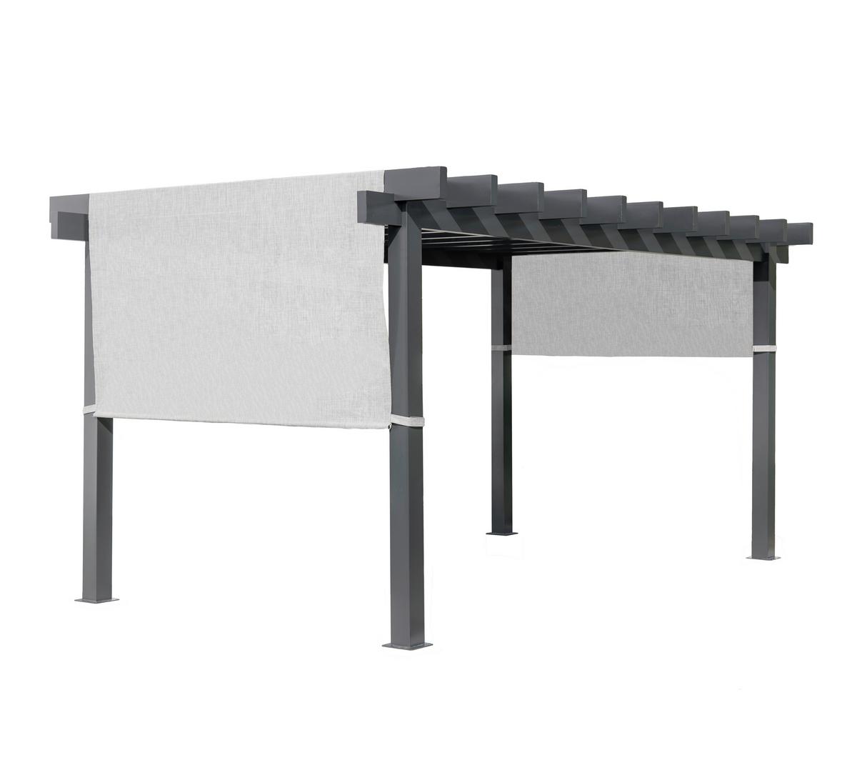 Pavillon Pavillon - Anthrazit/Weiß, KONVENTIONELL, Textil/Metall (295/253/495cm)