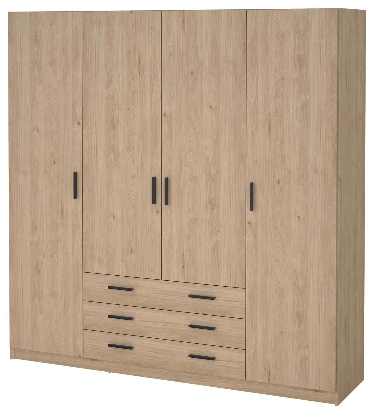 Kleiderschrank Sprint, Eichefarben,b: 195,5cm - Eichefarben, Basics, Holzwerkstoff (195,5/200,4/49,6cm) - MID.YOU