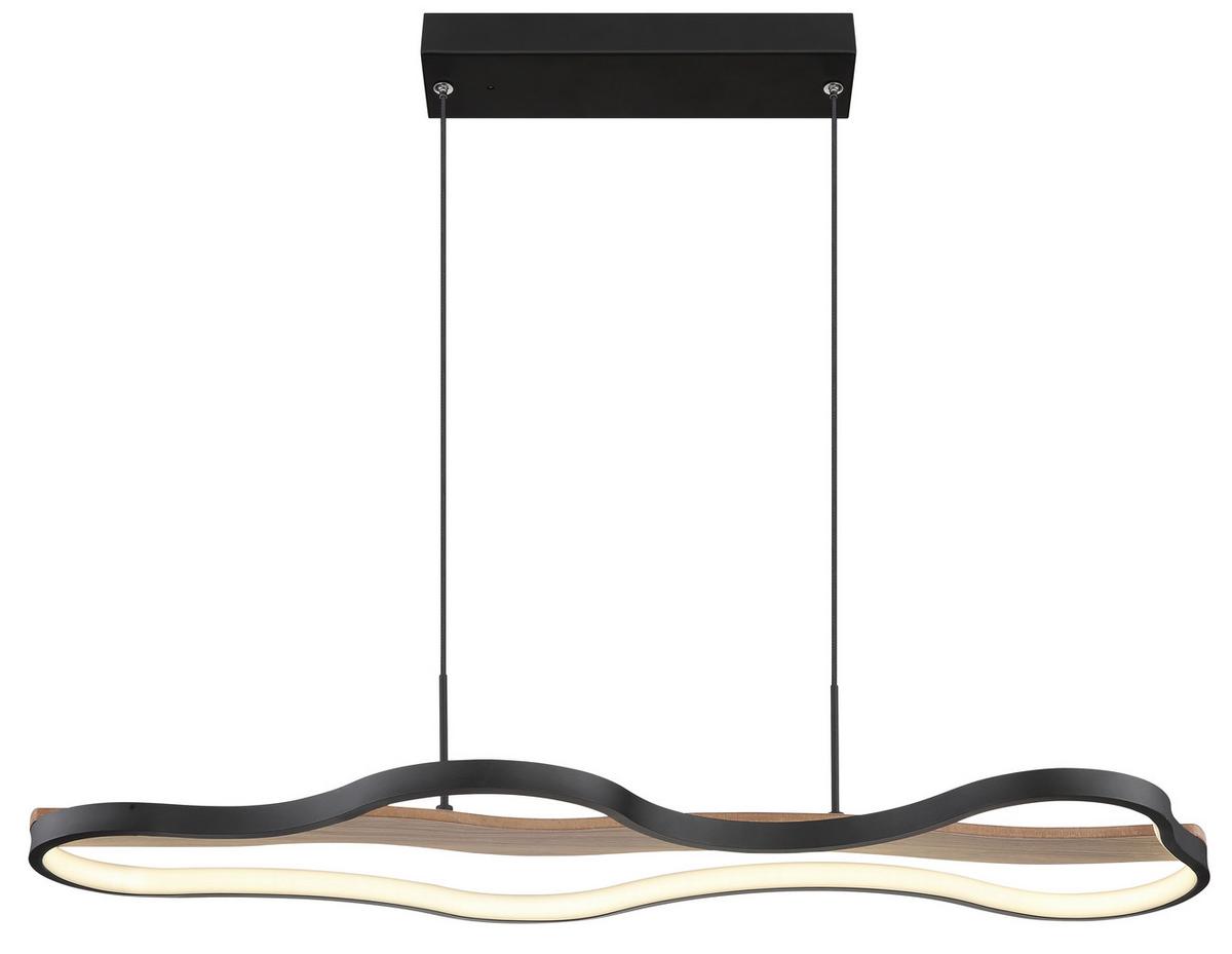 Led Függőlámpa 67181h - sötétbarna/fekete, Design, műanyag/fa (80,6/29/150cm) - Globo