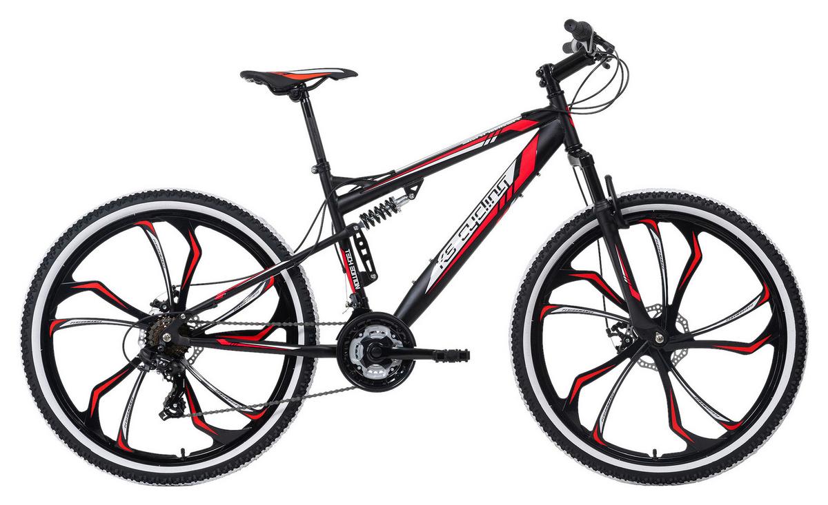 Mountainbike Fully 27,5 Zoll Scrawler 21 Gänge - Rot/Schwarz, Basics, Metall (139/80/21cm) - KS Cycling