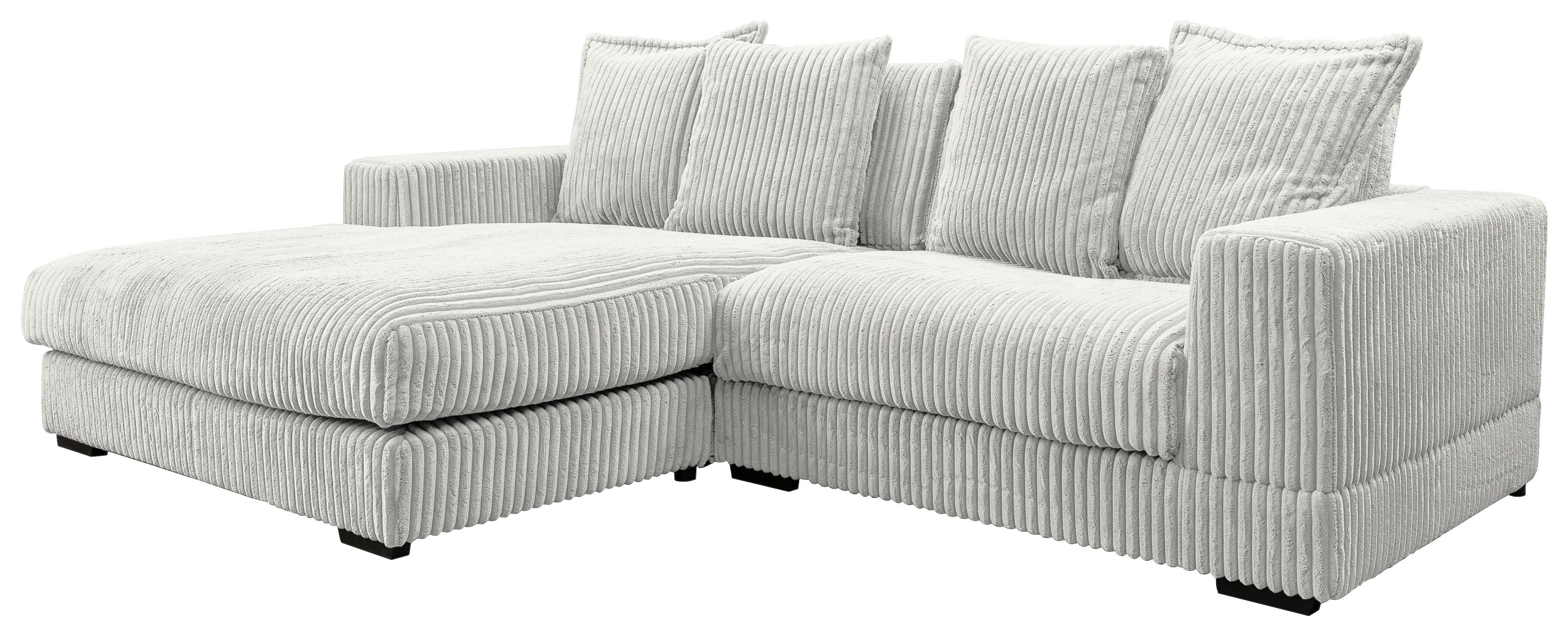 Ecksofa Funny - Schwarz/Weiß, Design, Textil (195/285cm) - MID.YOU