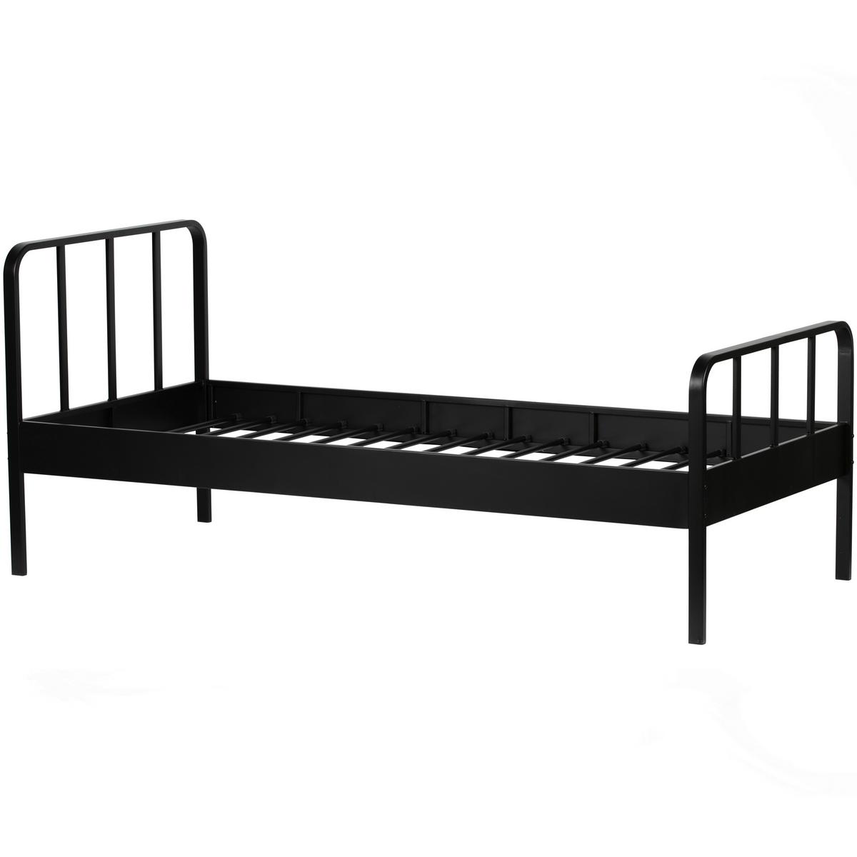 METALLBETT Mees Schwarz 90x200cm - Schwarz, Basics, Metall (90/200cm) - MID.YOU