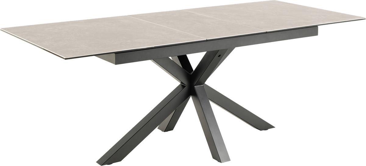 Esstisch Ausziehbar Heaven 168-210x90x76cm Schwarz/grau - Schwarz/Grau, Trend, Keramik/Metall (168-210/90/76cm) - MID.YOU