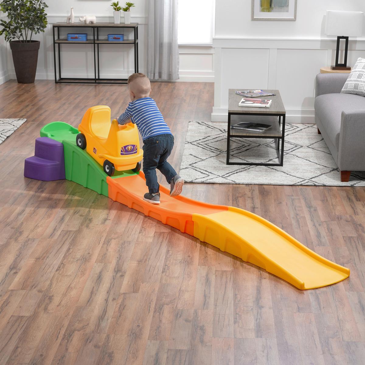 Achterbahn inkl. Fahrzeug Rauf & Runter ab 2 Jahren L: 312 cm - Gelb, Basics, Kunststoff (312/37,5/77cm)