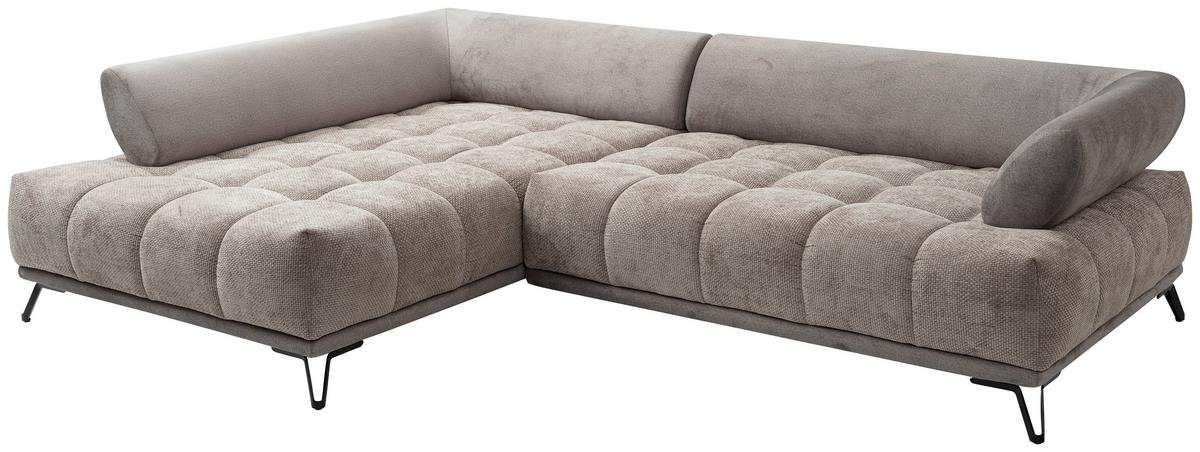 ECKSOFA LARGO N Taupe S: 184x262 cm - Taupe/Schwarz, MODERN, Textil (184/262cm) - MID.YOU