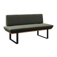 Sitzbank Tristan Webstoff grün, B: 170cm - Schwarz/Grün, MODERN, Holz/Textil (170/48/90cm) - James Wood
