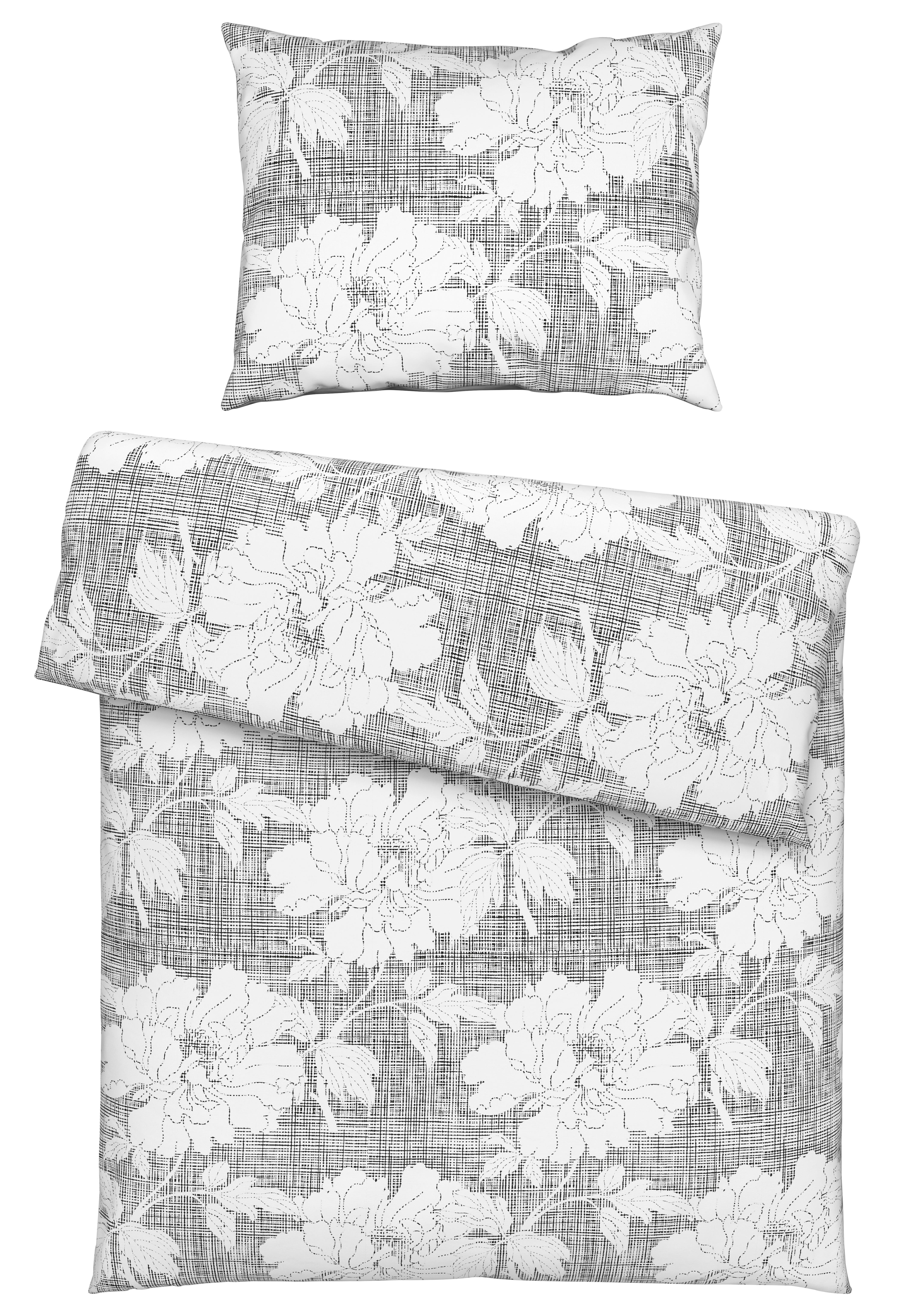 Povlečení Gundi, 70/90 140/200cm - bílá/černá, Romantický / Rustikální, textil (140/200cm) - Mömax