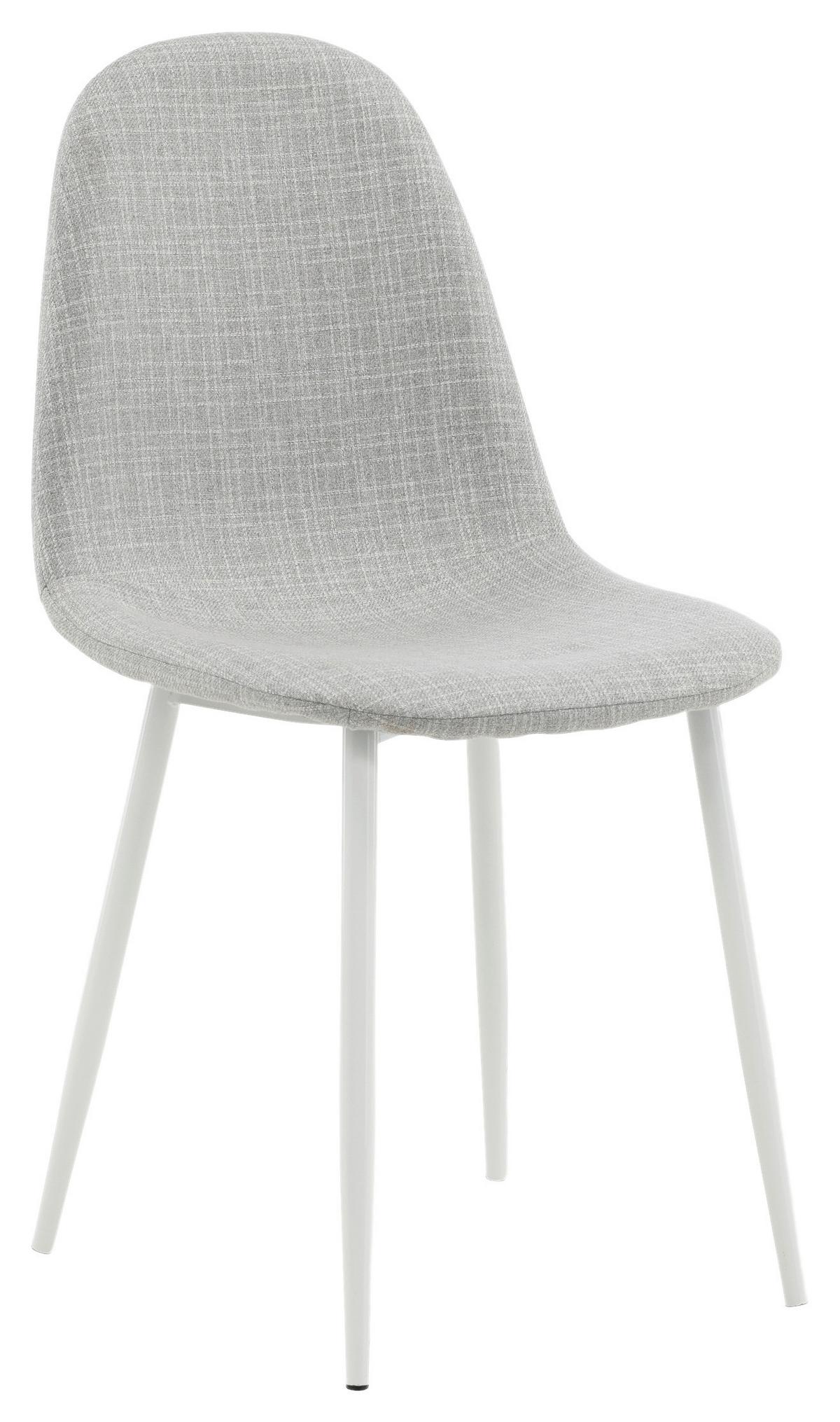 Stuhl-set Polar - Hellgrau/Weiß, Design, Textil/Metall (44/87/53cm) - Livetastic