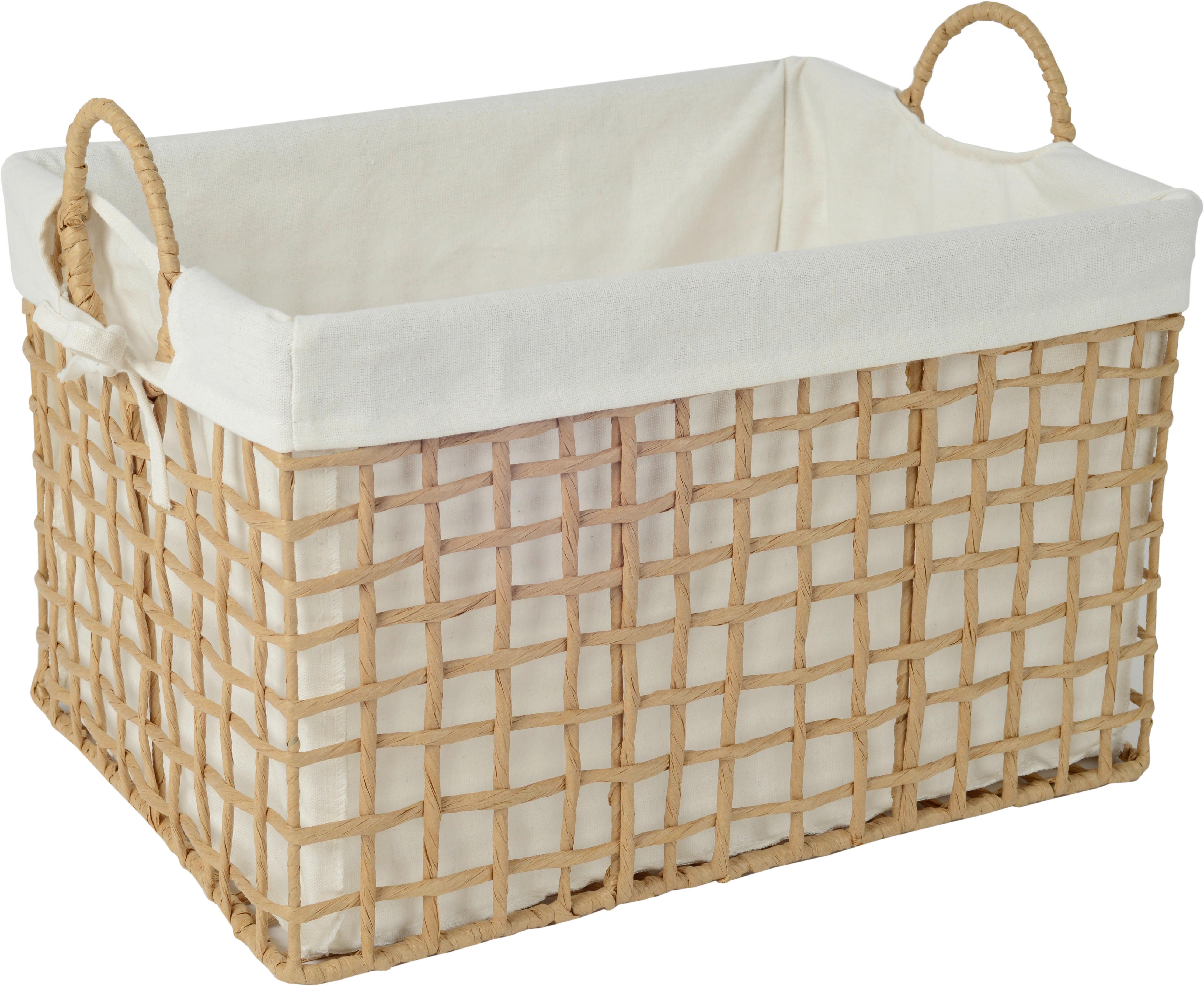 Polckosár Alejna -Paz- - natúr színű/fehér, Romantik / Landhaus, textil/fém (40/30/25cm) - Luca Bessoni