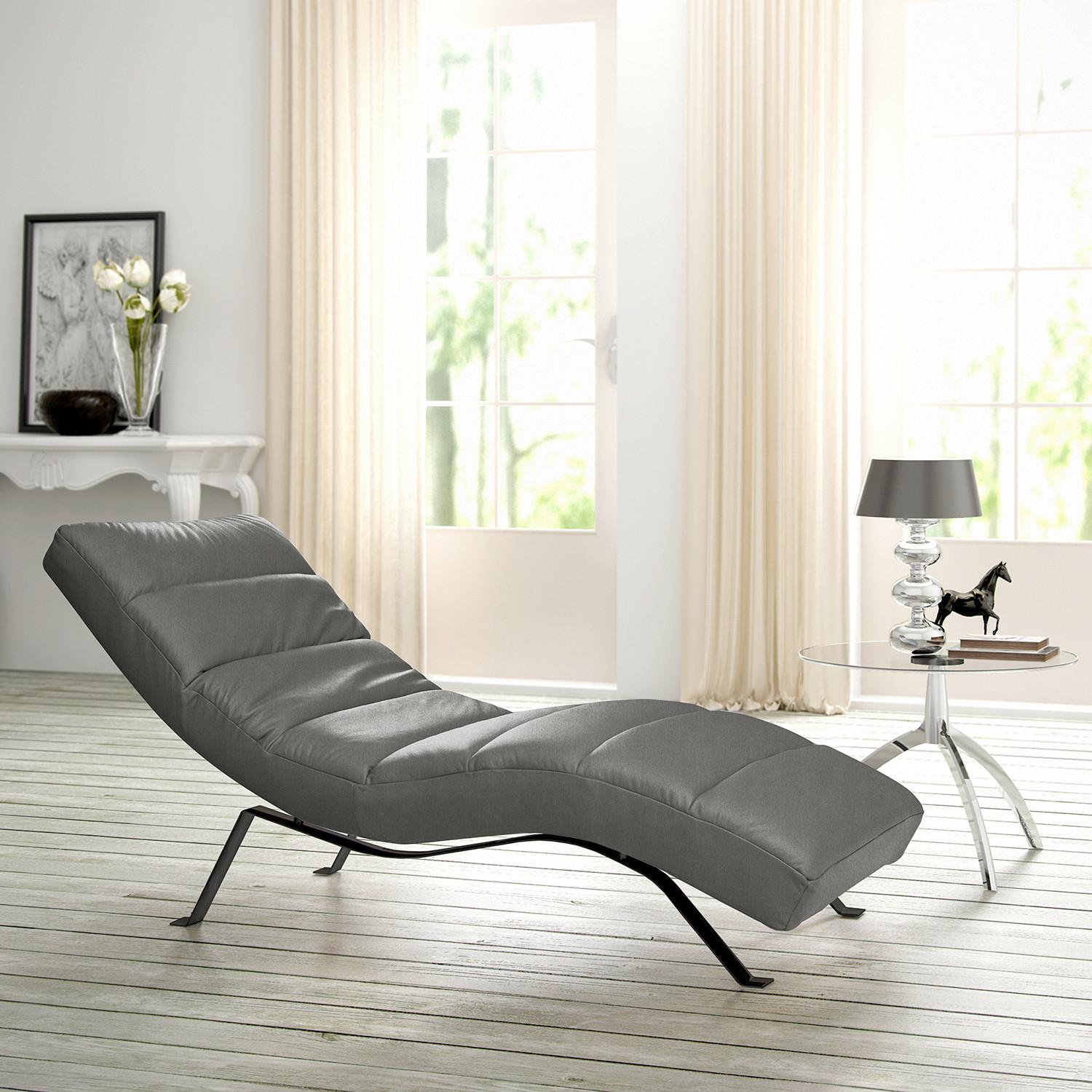 Relaxliege Swing Black Anthrazit B: 65 Cm - Anthrazit/Schwarz, Design, Leder (65/65-95/171cm) - Livetastic