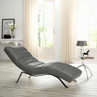 Relaxliege Swing Black Anthrazit B: 65 Cm - Anthrazit/Schwarz, Design, Leder (65/65-95/171cm) - Livetastic