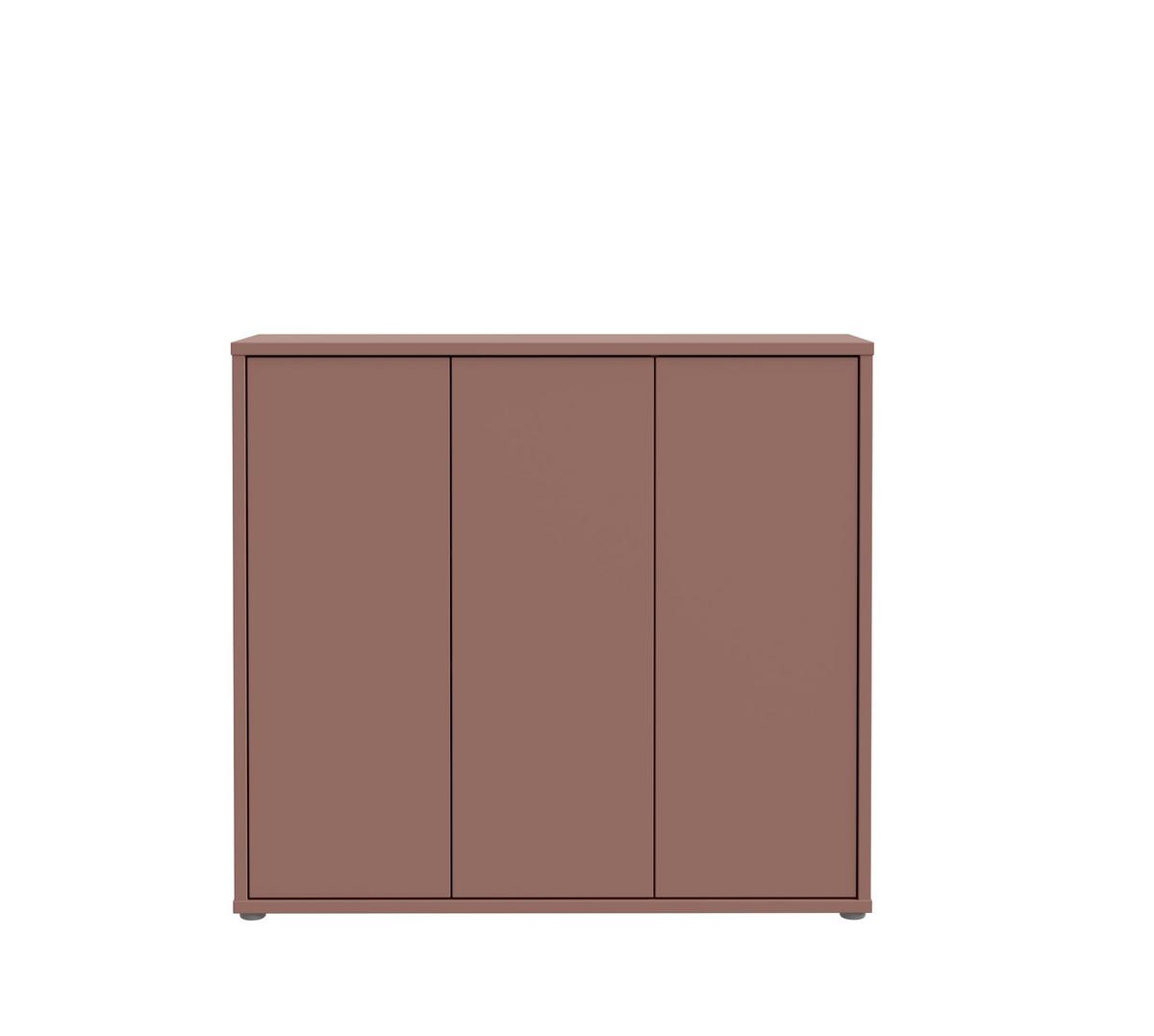 Skriňa na topánky ALICE terracotta - sivá/terakota, Modern, kompozitné drevo/plast (109,2/99,1/34,9cm)