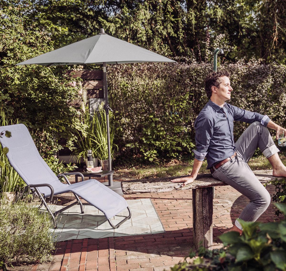 Sonnenschirm BxHxT: 250x258x250 cm Anthrazit/Grau - Anthrazit/Grau, KONVENTIONELL, Textil/Metall (250/250cm) - Siena Garden