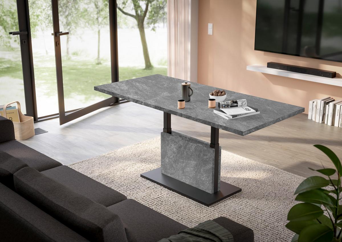 Couchtisch Lift Graphitfarben/Schwarz B: 120cm - Schwarz/Graphitfarben, Design, Holzwerkstoff/Metall (120-160/70/56-75cm) - MID.YOU