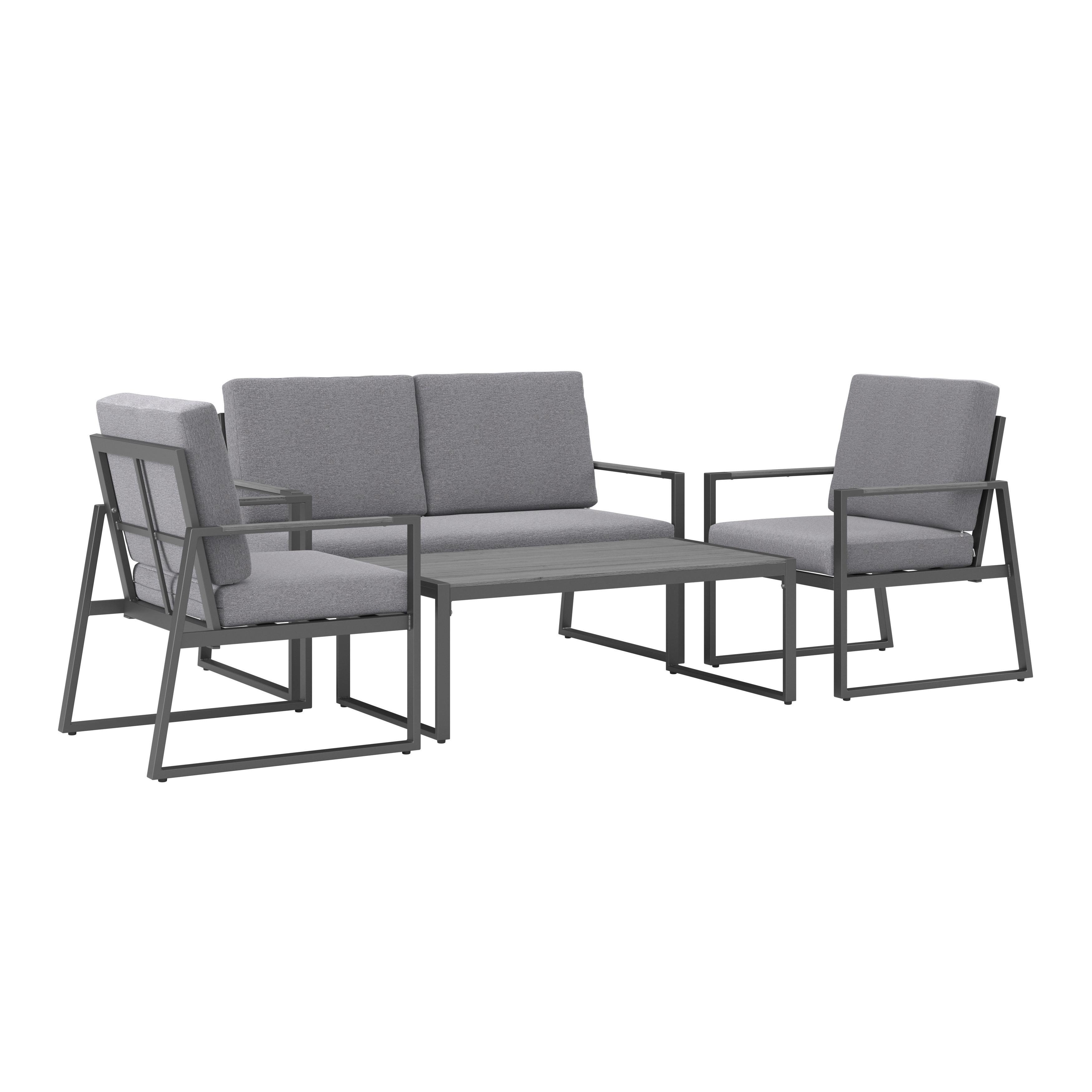 TERASOVÁ SEDACIA SÚPRAVA RAFAEL 1 - sivá/antracitová, Modern, kov/textil (128/81/72cm) - Mömax