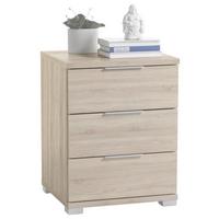 Noční stolek dekor dub výška 61 cm - barvy dubu/barvy stříbra, Basics, kompozitní dřevo/plast (46/61/42cm) - MID.YOU