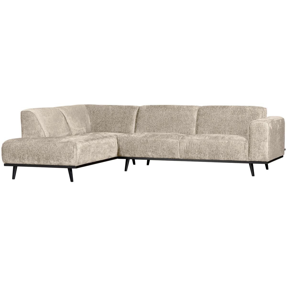 Ecksofa Statement Naturfarben S: 210x274cm - Schwarz/Naturfarben, Design, Textil (210/274cm) - Livetastic