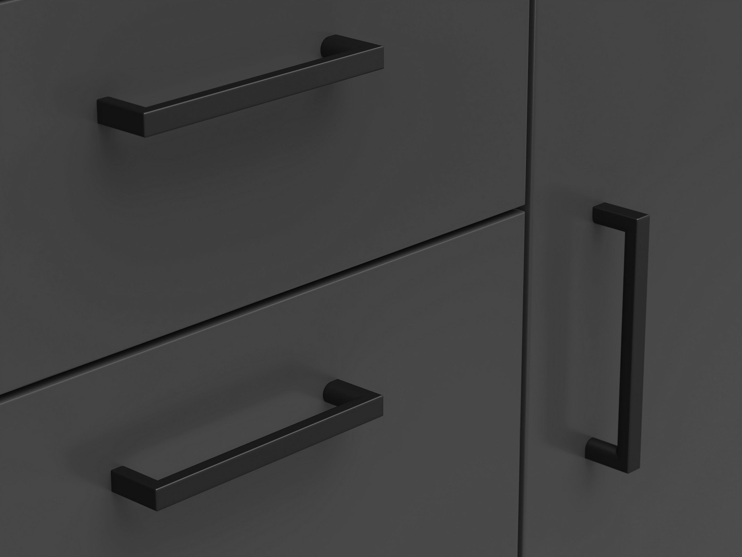 Komód Cabinet - grafitszürke, Modern, faalapú anyag (80/83/52cm)