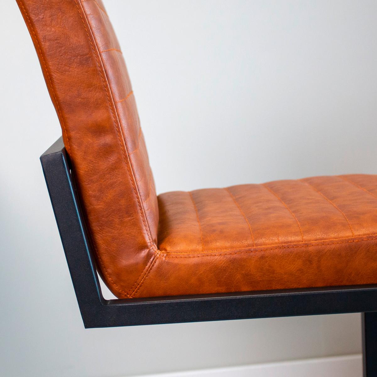 Barhocker-Set Donny Cognac B: 54 cm - Cognac/Schwarz, MODERN, Textil/Metall (54/100/58cm) - MID.YOU