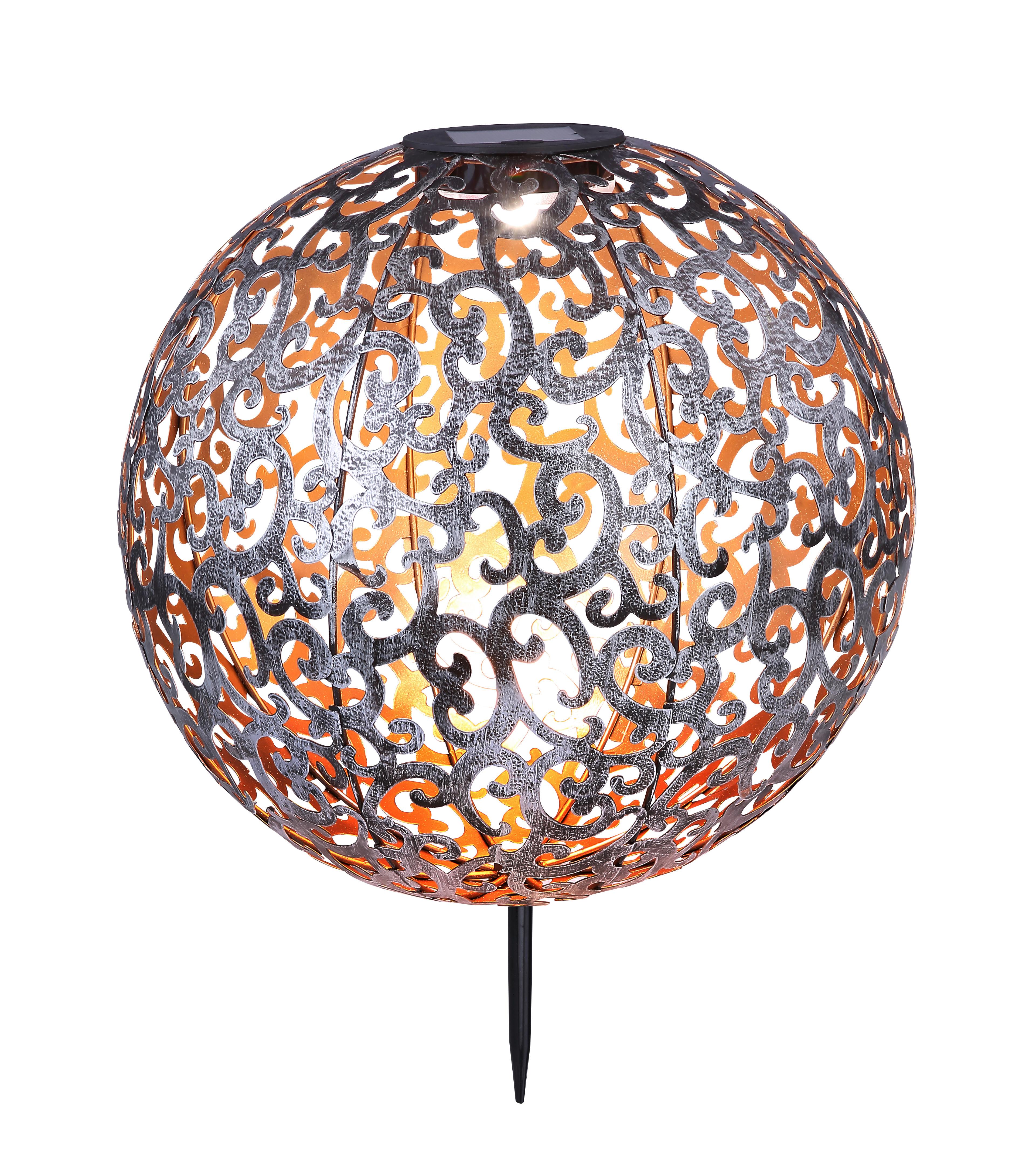 Solarleuchte Silber Solar 1xled Warmweiß H: 40 cm - Silberfarben, Basics, Metall (28,5/40cm) - Globo