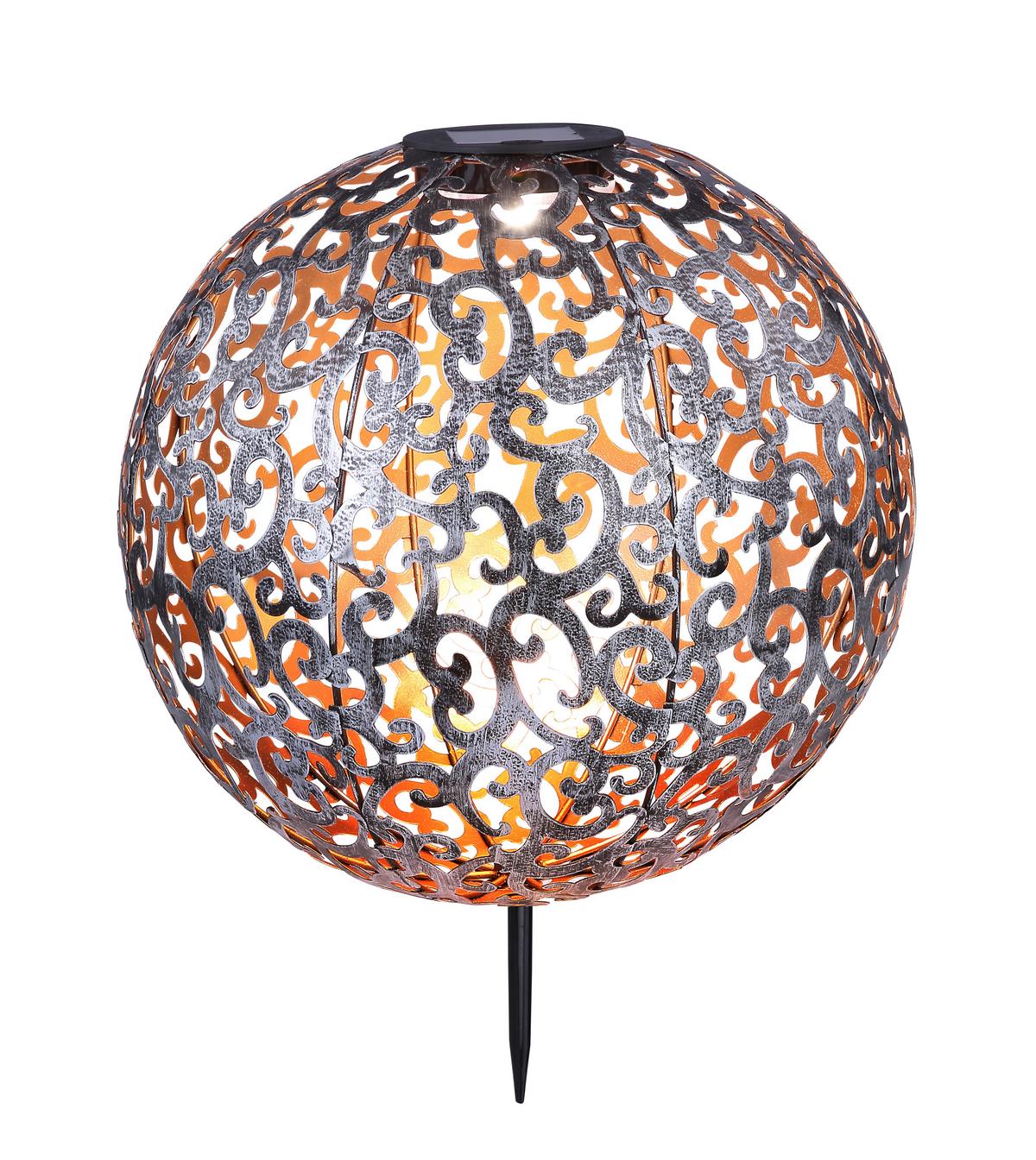 Solarleuchte Silber Solar 1xled Warmweiß H: 40 Cm - Silberfarben, Basics, Metall (28,5/40cm) - Globo