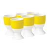 Eierbecherset Gelb Weiß 6-Teilig B: 16,5 Cm - Gelb/Weiß, Basics, Keramik (16,5/7/11cm) - Van Well