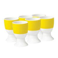 Eierbecherset Gelb Weiß 6-Teilig B: 16,5 Cm - Gelb/Weiß, Basics, Keramik (16,5/7/11cm) - Van Well