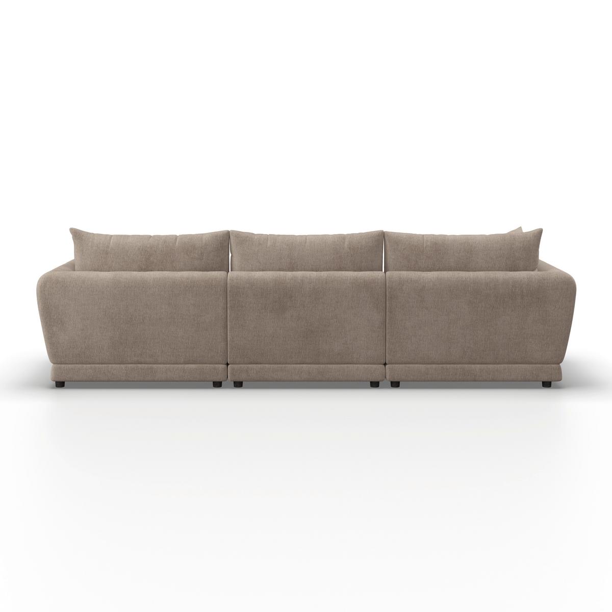 Sedacia súprava NICOLE, pravá, béžová, max. do 480 kg - čierna/sivobéžová, Modern, drevo/textil (306/87/162cm) - Bessagi Home